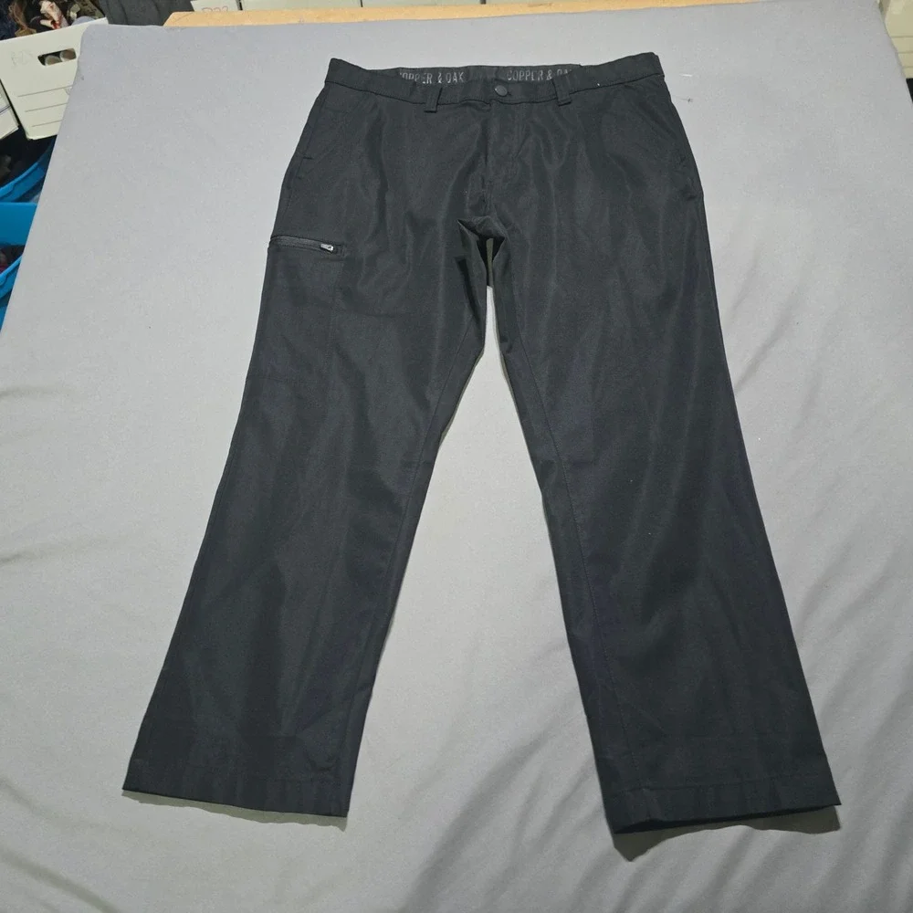 Copper & Oak Utility Pants Mens 38x29 Black Zipper Cargo Pocket Techwear